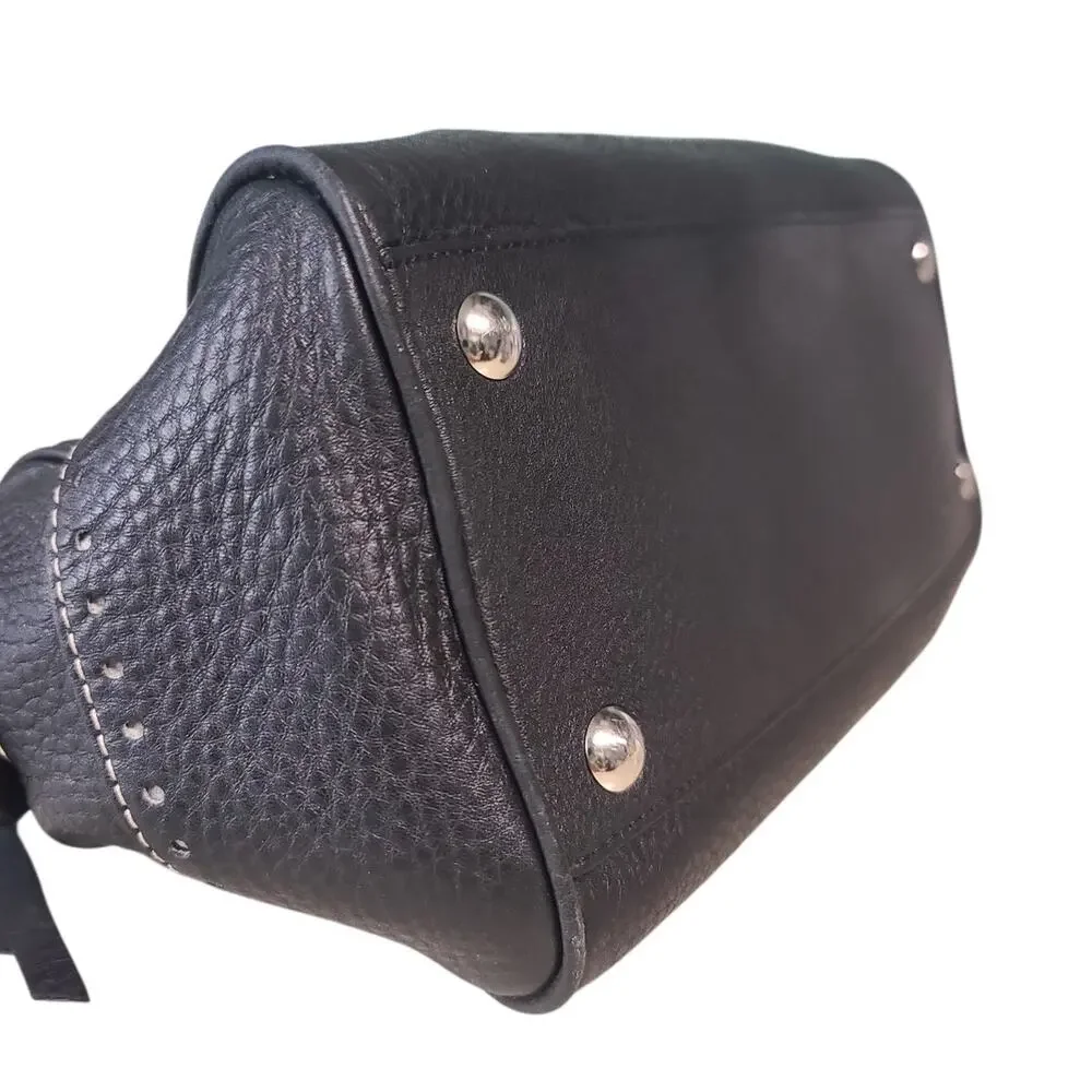 Coach Hampton Tassel Satchel Black Pebbled Leather 5031 GUC - Picture 7 of 11